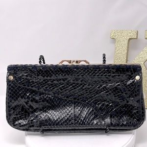 Coco Bianco Python Snake Skin Clutch